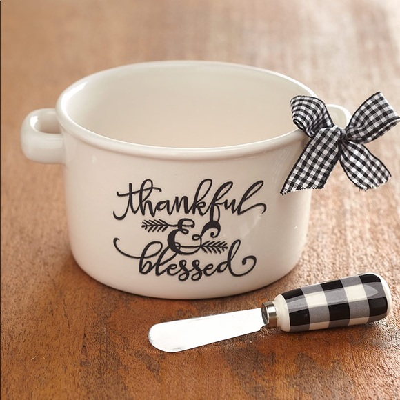 Other - NWT Thankful and Blessed Tabletop CollectionDip Bowl and Spreader Set